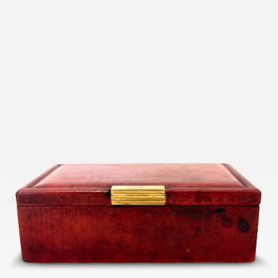  Puiforcat Red Leather Cigarette Box by Puiforcat