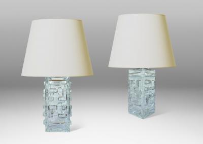 Pukeberg Pair of Table Lamps by Pukeberg Glasbruk