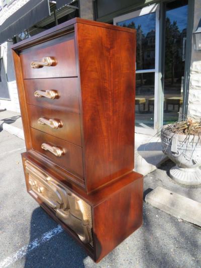  Pulaski Furniture Corporation Fabulous Sculptural Tall Chest Dresser by Pulaski Witco Oceanic Style