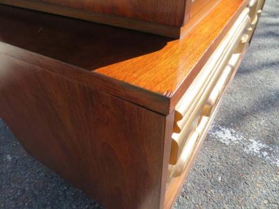  Pulaski Furniture Corporation Fabulous Sculptural Tall Chest Dresser by Pulaski Witco Oceanic Style