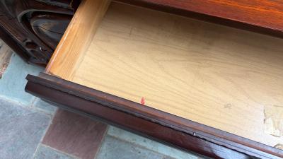  Pulaski Furniture Corporation Gorgeous Pulaski Oceanic Sculpted Front Brutalist Credenza Cabinet Mid Century