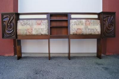  Pulaski Furniture Corporation Lacquered Walnut Oceanic Series King Headboard by Pulaski Furniture