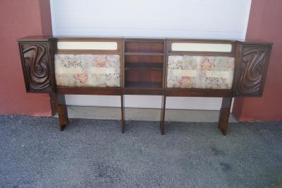  Pulaski Furniture Corporation Lacquered Walnut Oceanic Series King Headboard by Pulaski Furniture