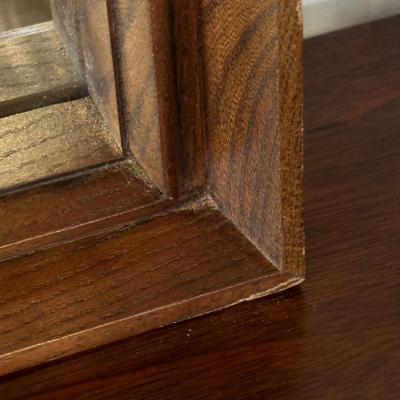  Pulaski Furniture Corporation Pulaski Brutalist Mid Century Modern Oceanic Wall Mirror Walnut 1960s