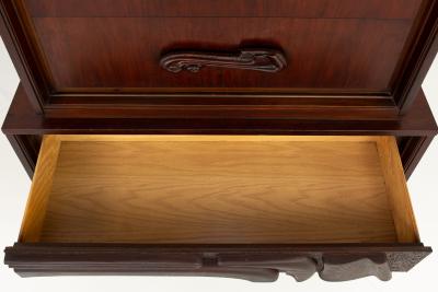  Pulaski Furniture Corporation Witco Style Pulaski Oceanic Brutalist MCM 6 Drawer Gentlemans Chest Highboy