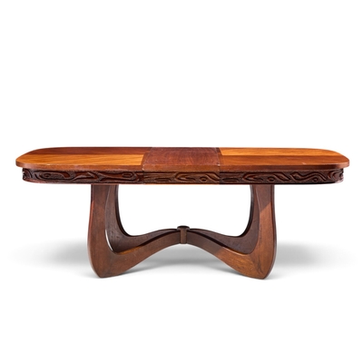  Pulaski Furniture Corporation Witco Style Pulaski Oceanic Mid Century Expanding Dining Table with 1 Leaf