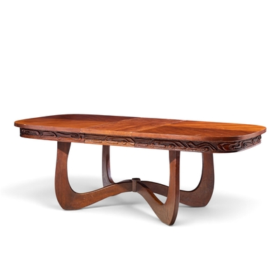  Pulaski Furniture Corporation Witco Style Pulaski Oceanic Mid Century Expanding Dining Table with 1 Leaf