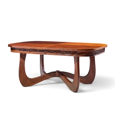  Pulaski Furniture Corporation Witco Style Pulaski Oceanic Mid Century Expanding Dining Table with 1 Leaf