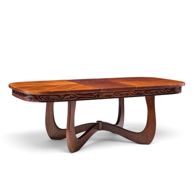  Pulaski Furniture Corporation Witco Style Pulaski Oceanic Mid Century Expanding Dining Table with 1 Leaf