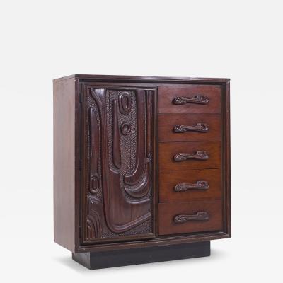  Pulaski Furniture Corporation Witco Style Pulaski Oceanic Mid Century Highboy Armoire