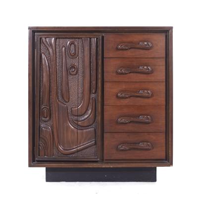  Pulaski Furniture Corporation Witco Style Pulaski Oceanic Mid Century Highboy Dresser Armoire