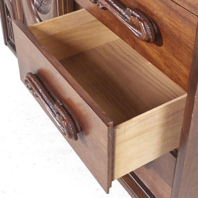  Pulaski Furniture Corporation Witco Style Pulaski Oceanic Mid Century Highboy Dresser Armoire