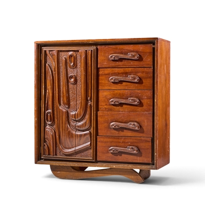  Pulaski Furniture Corporation Witco Style Pulaski Oceanic Mid Century Highboy Dresser Armoire