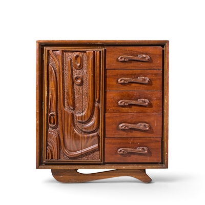  Pulaski Furniture Corporation Witco Style Pulaski Oceanic Mid Century Highboy Dresser Armoire