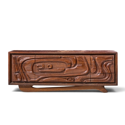  Pulaski Furniture Corporation Witco Style Pulaski Oceanic Mid Century Lowboy Dresser