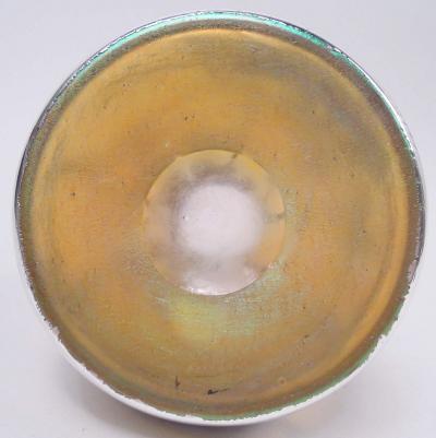  Quezal Quezal New York Art Nouveau Iridescent Silver Overlay Vase