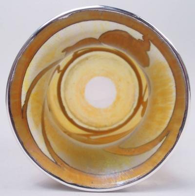  Quezal Quezal New York Art Nouveau Iridescent Silver Overlay Vase