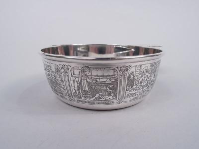  R Blackinton Co Blackinton Edwardian Nursery Rhyme Sterling Silver Porringer