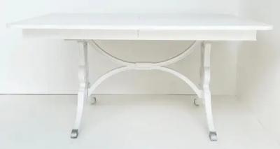  R Way Rway Mid century RWAY Furniture Company Painted Dining Table Fitted Glass Top