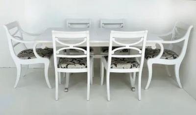  R Way Rway Mid century RWAY Furniture Company Painted Dining Table Fitted Glass Top