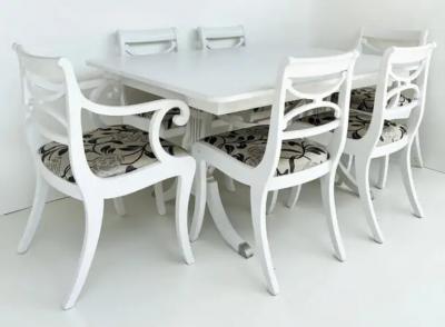  R Way Rway Mid century RWAY Furniture Company Painted Dining Table Fitted Glass Top