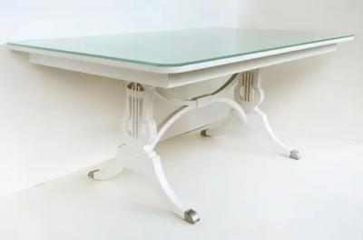  R Way Rway Mid century RWAY Furniture Company Painted Dining Table Fitted Glass Top