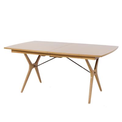  R Way Rway Rway Mid Century Walnut Brass Hidden Leaf Expanding Dining Table with 2 Leaves