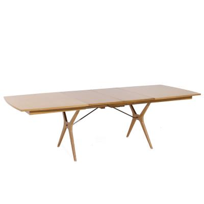  R Way Rway Rway Mid Century Walnut Brass Hidden Leaf Expanding Dining Table with 2 Leaves