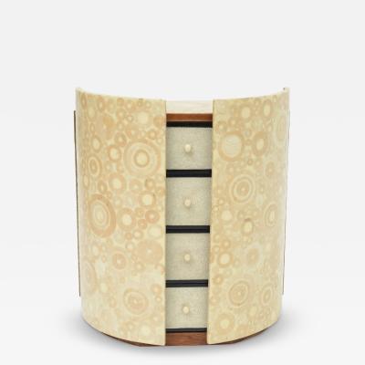  R Y Augousti Bone Shagreen and Mahogany Jewelry Box or Small Cabinet by R Y Augousti