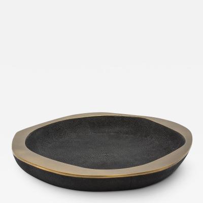  R Y Augousti Bowl in Black Shagreen Brass by R Y Augousti