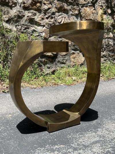  R Y Augousti MODERNIST SLICED ONYX AND BRONZE TABLE BY R Y AUGOUSTI