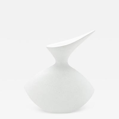  R Y Augousti Modern Sculptural Vase in White Shagreen by R Y Augousti