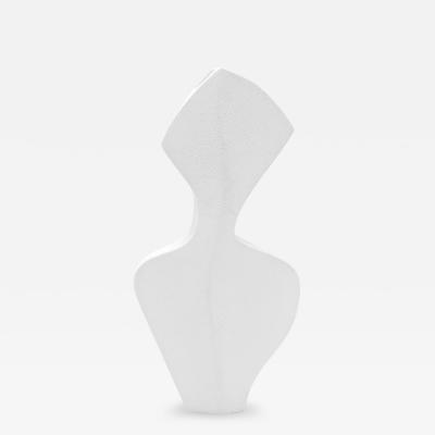  R Y Augousti Modern Sculptural Vase in White Shagreen by R Y Augousti