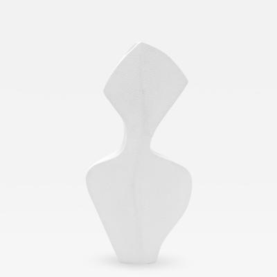  R Y Augousti Modern Sculptural Vase in White Shagreen by R Y Augousti