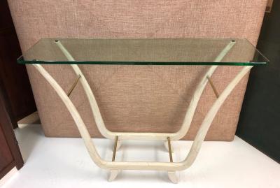  R Y Augousti R Y Augousti Goatskin Parchment Console