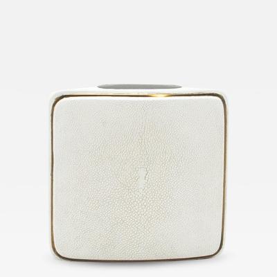  R Y Augousti Shagreen Vase with Brass Details by R Y Augousti