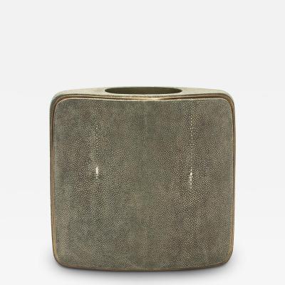  R Y Augousti Shagreen Vase with Brass Details by R Y Augousti