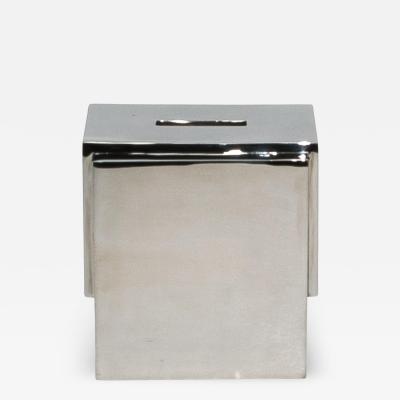  R Y Augousti Tissue Box in Polished Stainless Steel by R Y Augousti