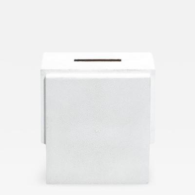  R Y Augousti Tissue Box in White Shagreen by R Y Augousti