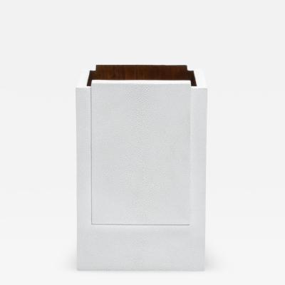  R Y Augousti Waste Bin White Shagreen by R Y Augousti