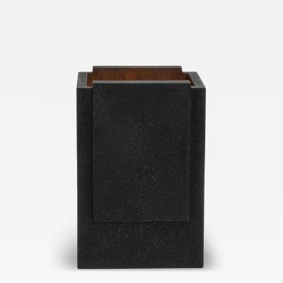  R Y Augousti Waste Bin in Black Shagreen by R Y Augousti