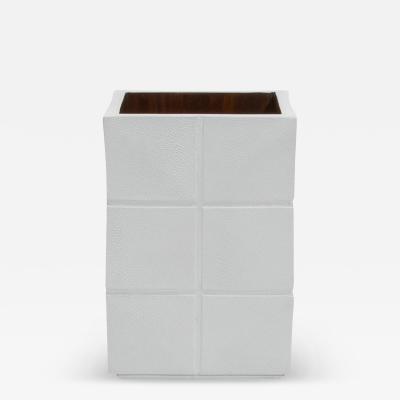  R Y Augousti Waste Bin in White Shagreen by R Y Augousti