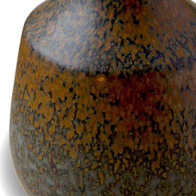  R rstrand Rorstrand Pair of Vases with Bronze Evoking Mottle Glaze by Carl Harry Stalhane