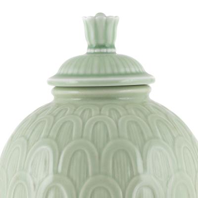  R rstrand Rorstrand Studio Classical Lidded Urn in Celadon Glaze by Gunnar Nylund