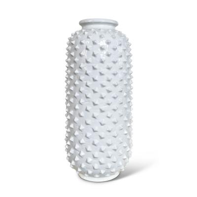  R rstrand Rorstrand Studio Duo of White Spiked Vases by Gunnar Nylund