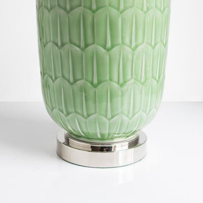  R rstrand Rorstrand Studio GUNNAR NYLUND SWEDISH ART DECO LAMP WITH JADE GLAZE RORSTAND 1940