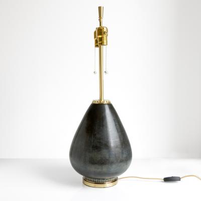  R rstrand Rorstrand Studio GUNNAR NYLUND SWEDISH MODERN LAMP WITH RORSTRAND CERAMIC BASE 