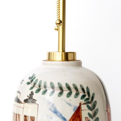  R rstrand Rorstrand Studio OSKAR DAHL LUND LANDSCAPE CERAMIC LAMP FOR RORSTRAND STUDIO SWEDEN 1950