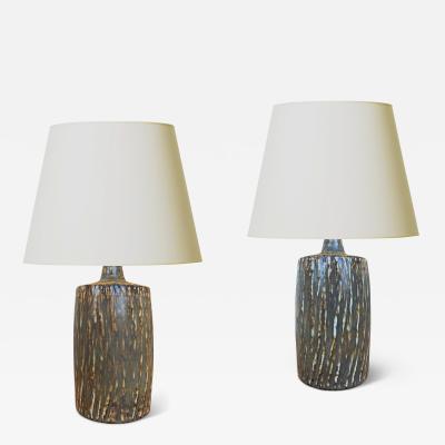  R rstrand Rorstrand Studio Pair of Birka Series Table Lamps by Gunnar Nylund