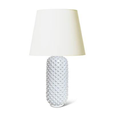  R rstrand Rorstrand Studio Pair of Spiked White Table Lamps by Gunnar Nylund